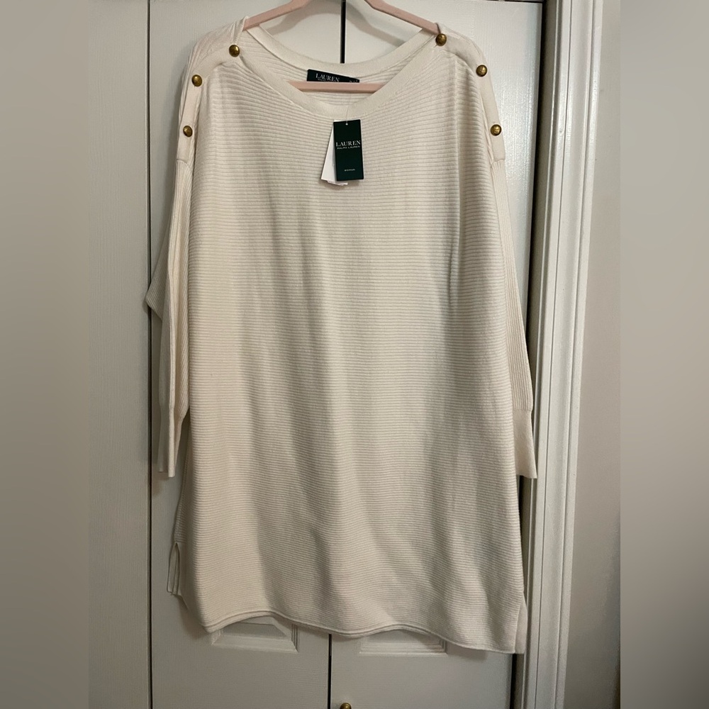 Lauren Ralph Lauren Cream Ribbed Sweater